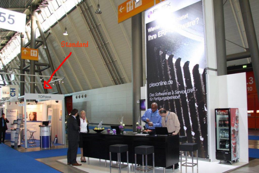 booth back wall on site at trade show