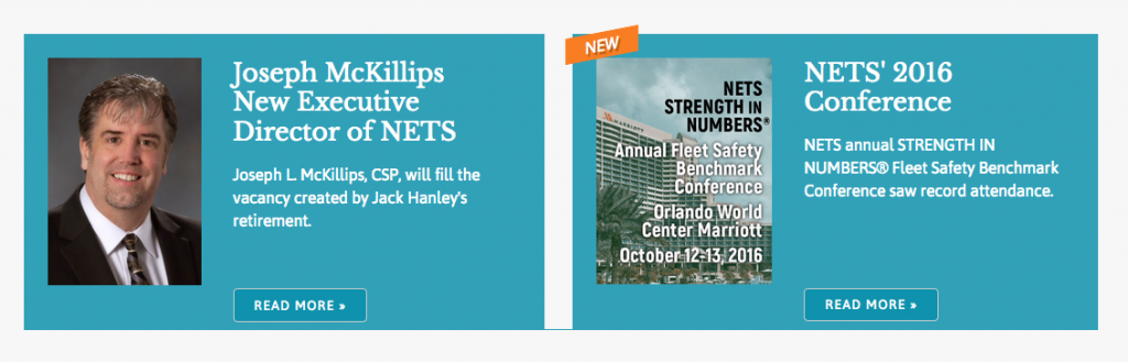 two items shown on a teal background with read more button and an image