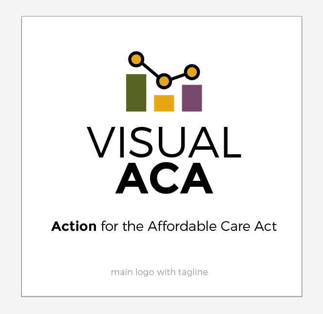 VisualACA logo with text and different types of chart graphics along with the tagline "Action for the Affordable Care Act"