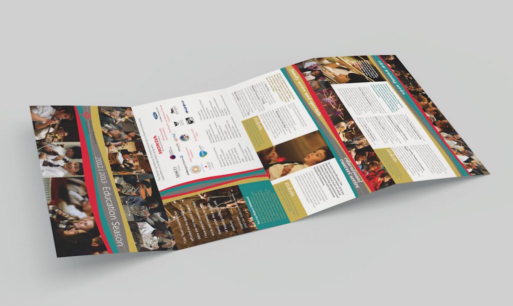 4 panel folding flyer with descriptions of concert series and how to order tickets